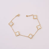 Womens Golden Chain Bracelet White